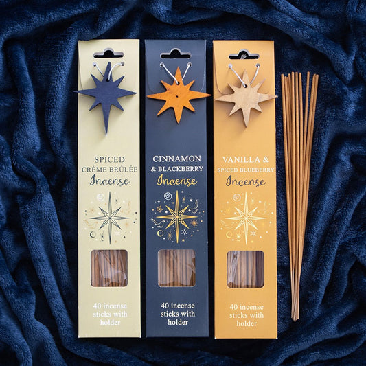 Starry Night Incense Stick Gift Set | Christmas Scented Incense with Holder