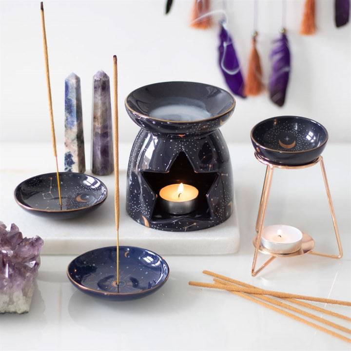 Constellation Oil Burner on Metal Base - Crystal Nest