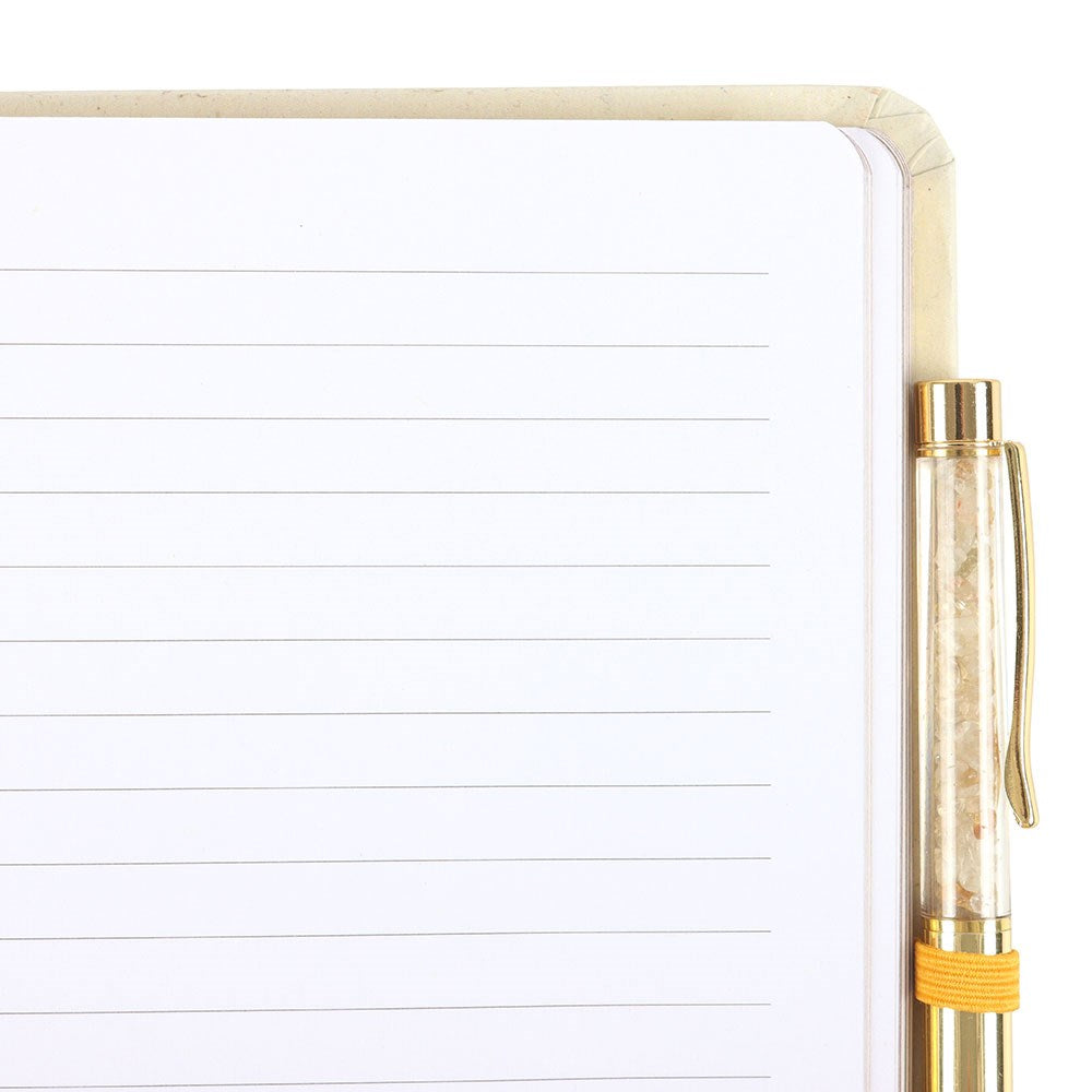 Summer Solstice Intention Journal with Citrine Pen - Crystal Nest