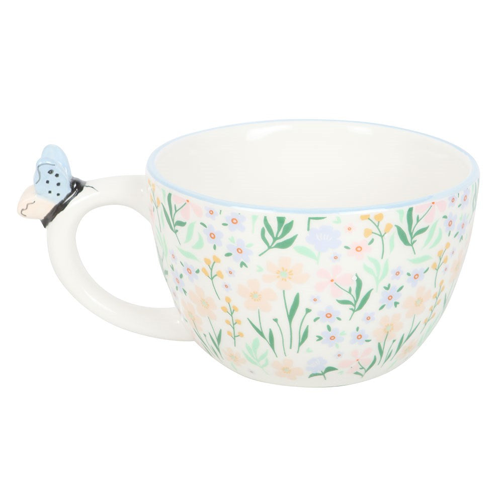 Hello Beautiful Floral Ceramic Mug - Mothers Day Gift - Crystal Nest