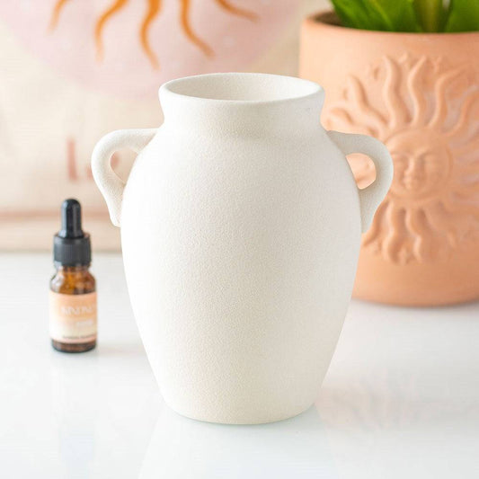 Off-White Amphora Vase Oil Burner & Wax Warmer - Crystal Nest