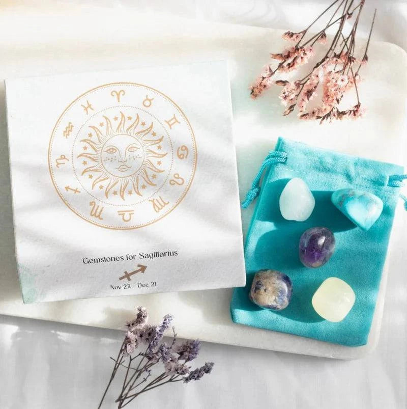 Sagittarius Zodiac Crystal Tumblestone Set - Crystal Nest