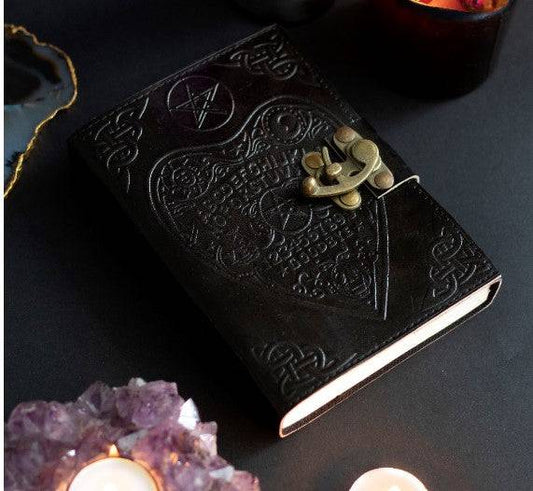 Black Talking Board Leather Journal - Crystal Nest