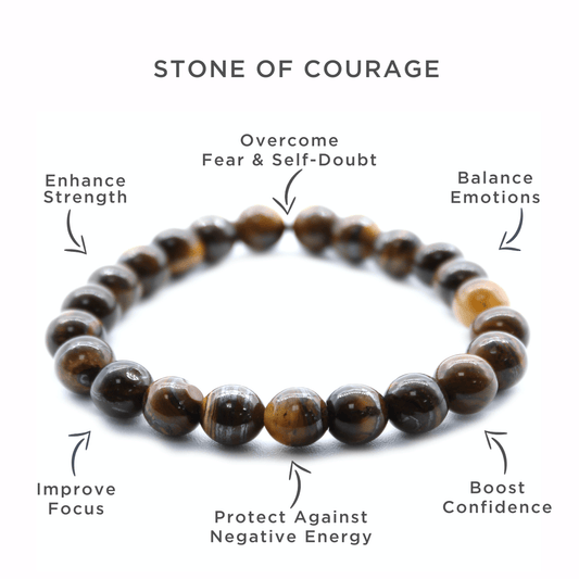Tiger Eye Power Bead Bracelet - Overcoming Fear - Crystal Nest