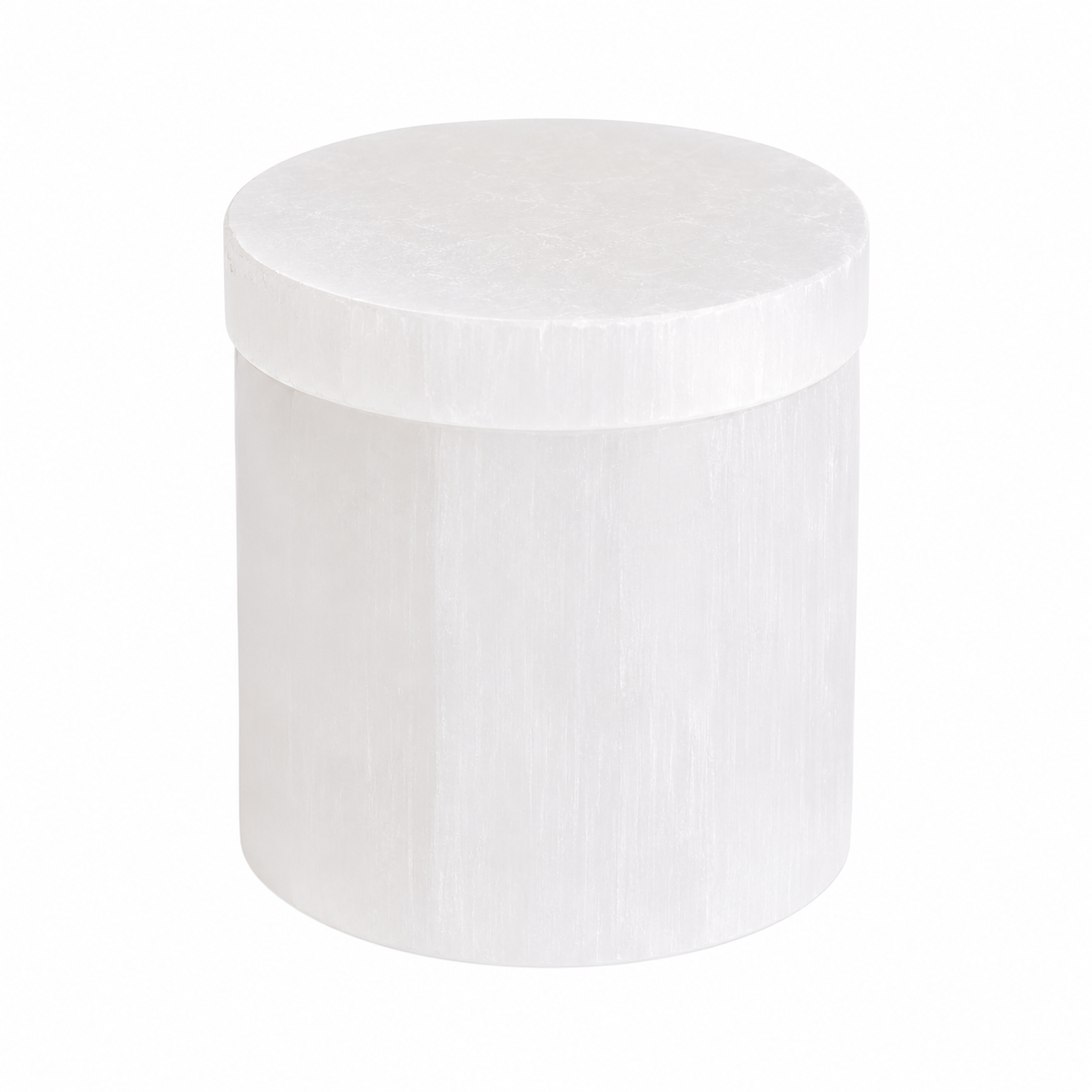 Round Selenite Crystal Charging & Jewellery Box | Cleansing & Protection