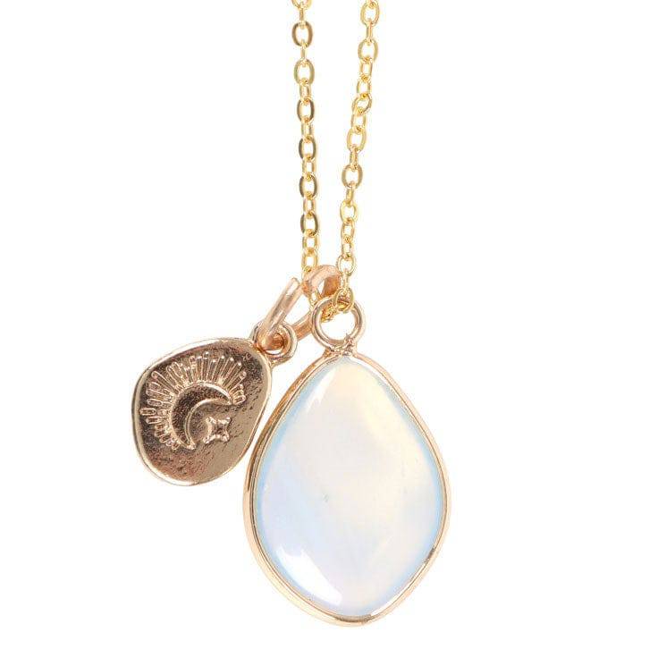 Opalite Gold Pendant Manifestation Necklace - Crystal Nest