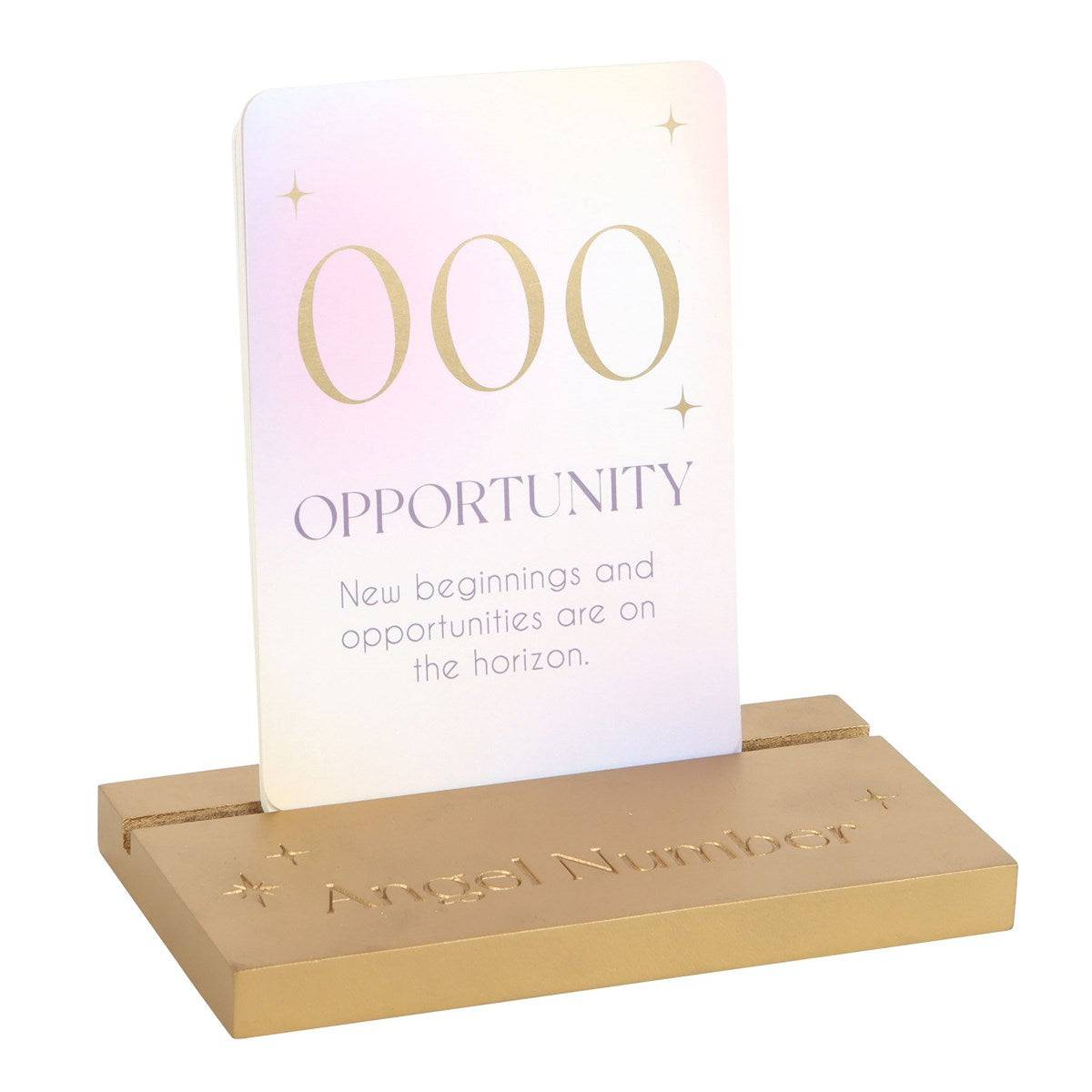 Angel Number Affirmation Cards with Wooden Stand - Crystal Nest