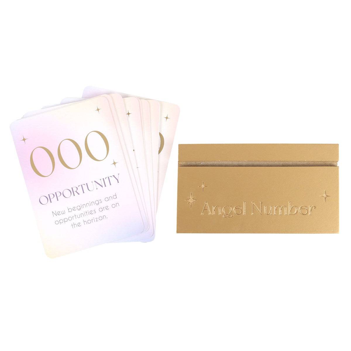 Angel Number Affirmation Cards with Wooden Stand - Crystal Nest