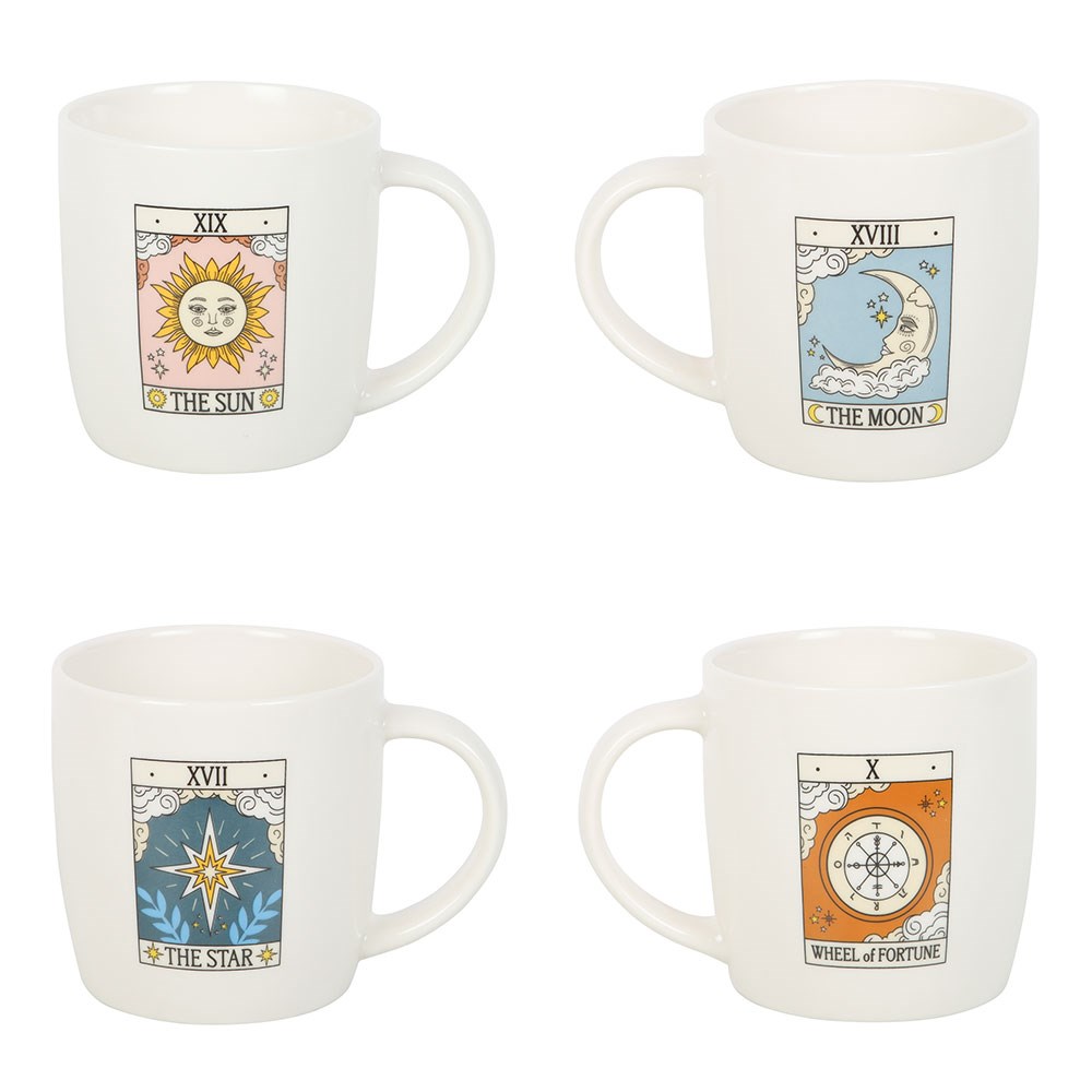 PRE-ORDER - Set of 4 Tarot Card Mugs - Crystal Nest