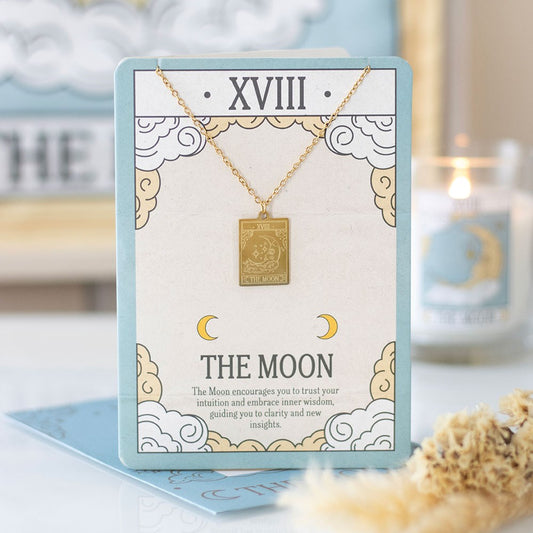 The Moon Tarot Necklace & Greeting Card - Crystal Nest
