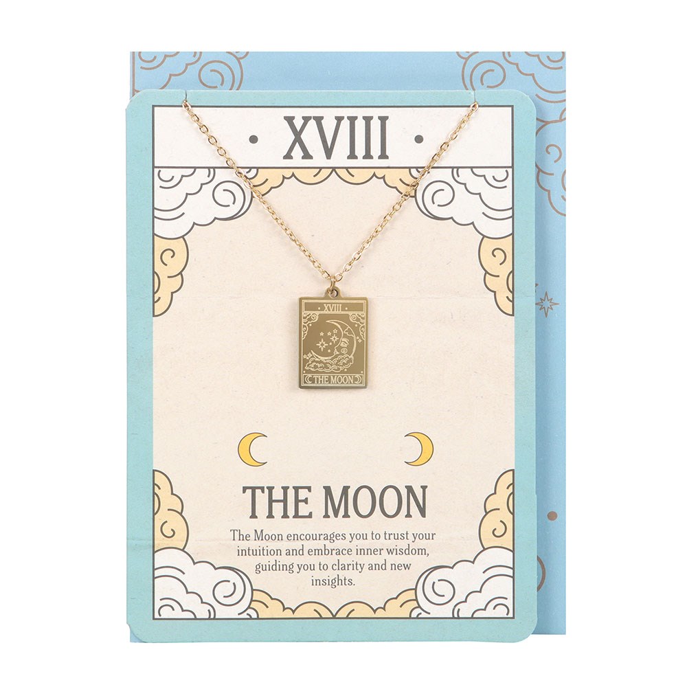 The Moon Tarot Necklace & Greeting Card - Crystal Nest