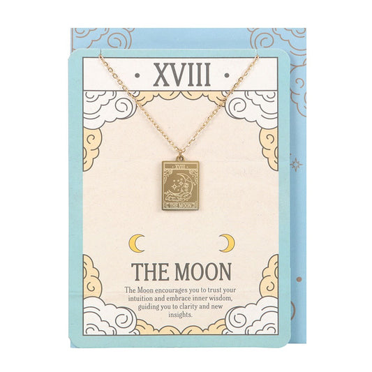The Moon Tarot Necklace & Greeting Card - Crystal Nest
