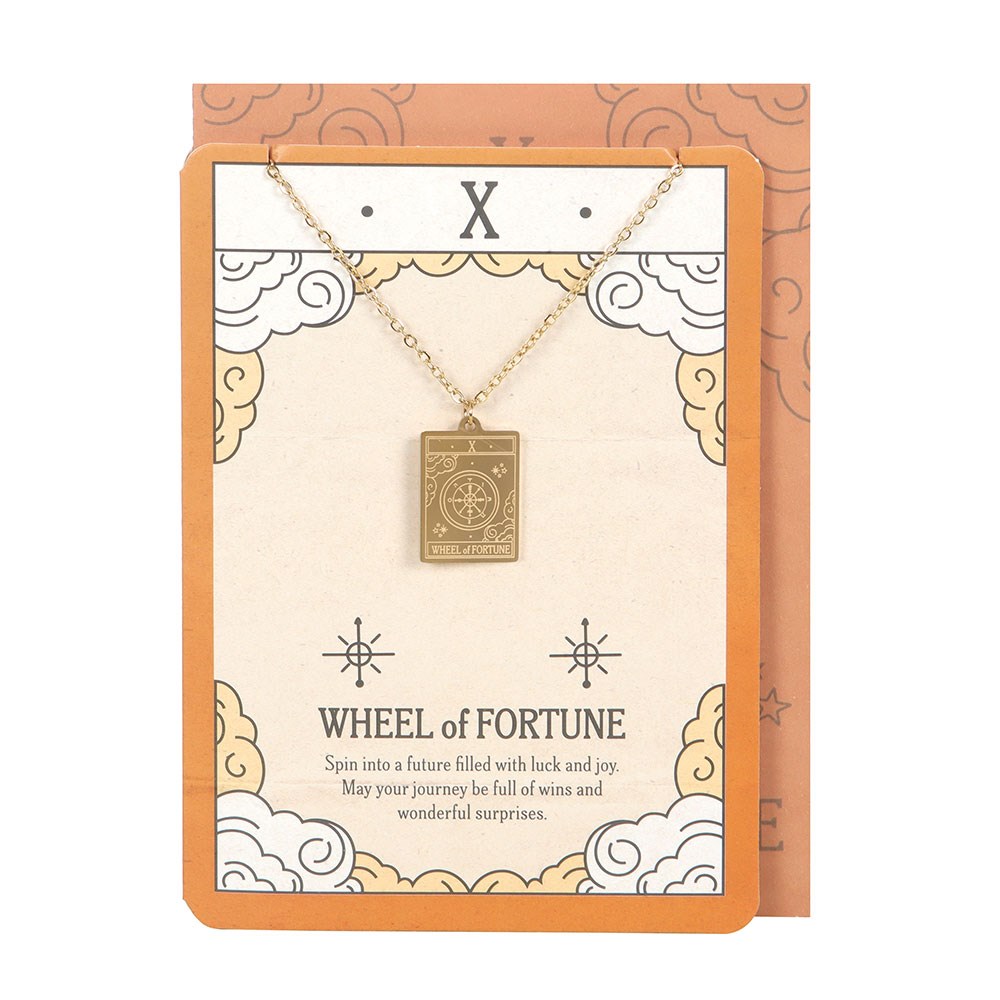 The Wheel of Fortune Tarot Necklace & Greeting Card - Crystal Nest