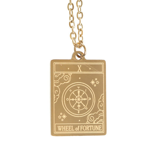 The Wheel of Fortune Tarot Necklace & Greeting Card - Crystal Nest