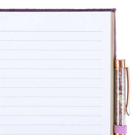 Book of Spells Journal with Amethyst Crystal Pen | A5