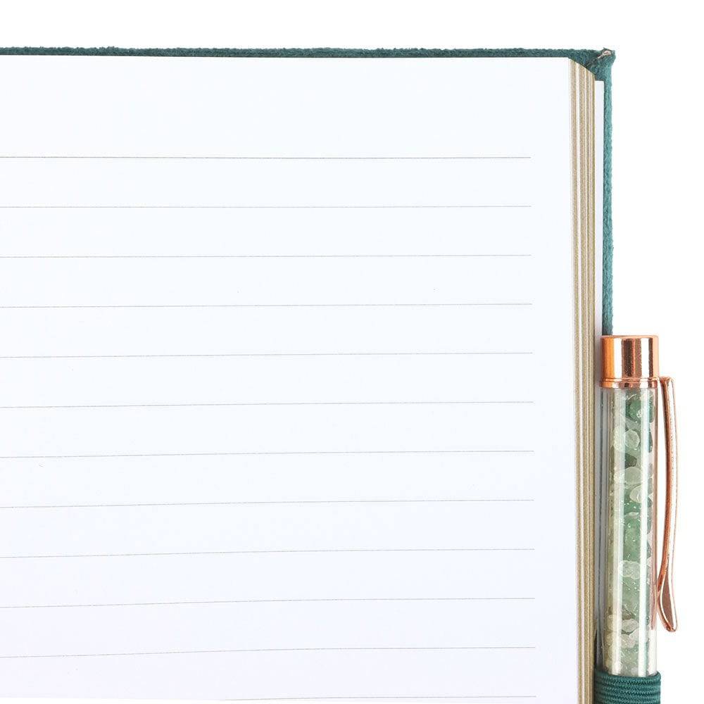 Book of Abundance Journal with Green Aventurine Crystal Pen - Crystal Nest