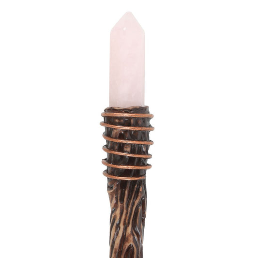 Romance Rose Quartz Crystal Wand - Crystal Nest