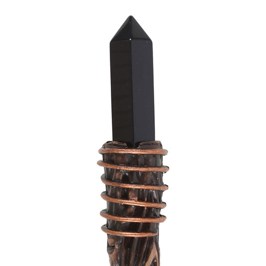 Protection Black Obsidian Crystal Wand - Crystal Nest