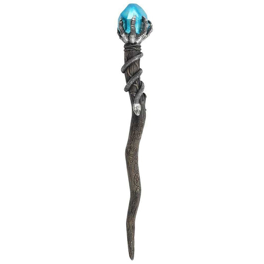 Silver Claw Wand with Blue Gem - Crystal Nest