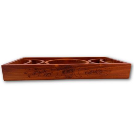 Wooden Triple Moon Altar Tray | Crystal, Candle & Tarot Card Display - Crystal Nest