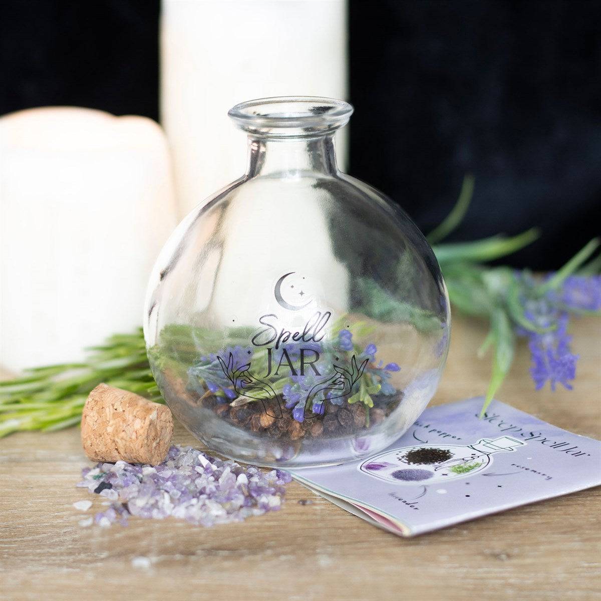 Glass Spell Jar with Recipe Booklet - Crystal Nest