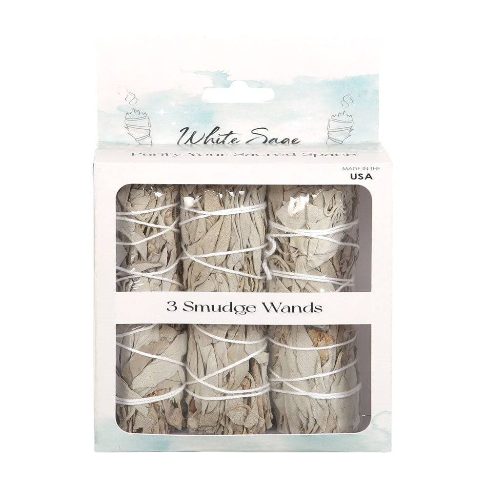 Set of 3 White Sage Smudge Wands – Purify & Cleanse Your Space - Crystal Nest