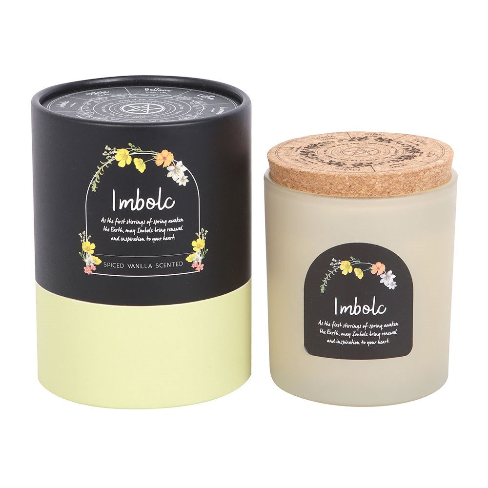 Imbolc Spiced Vanilla Wheel of the Year Candle - Crystal Nest