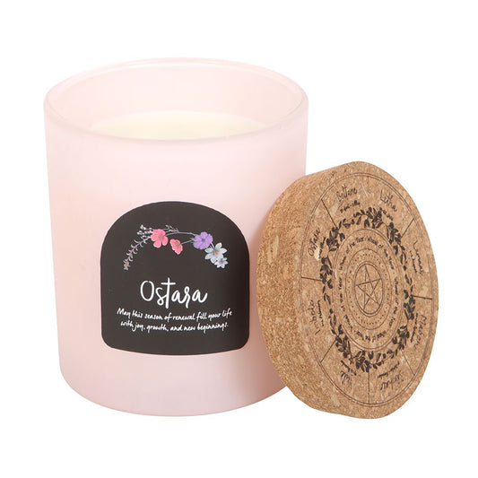 Ostara Fresh Linen Wheel of the Year Candle - Crystal Nest