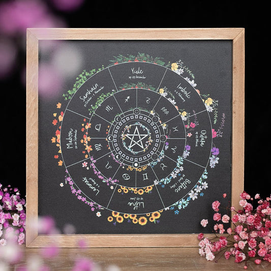 Wheel of the Year Framed Wall Art | Honour the Turning Seasons - Crystal Nest