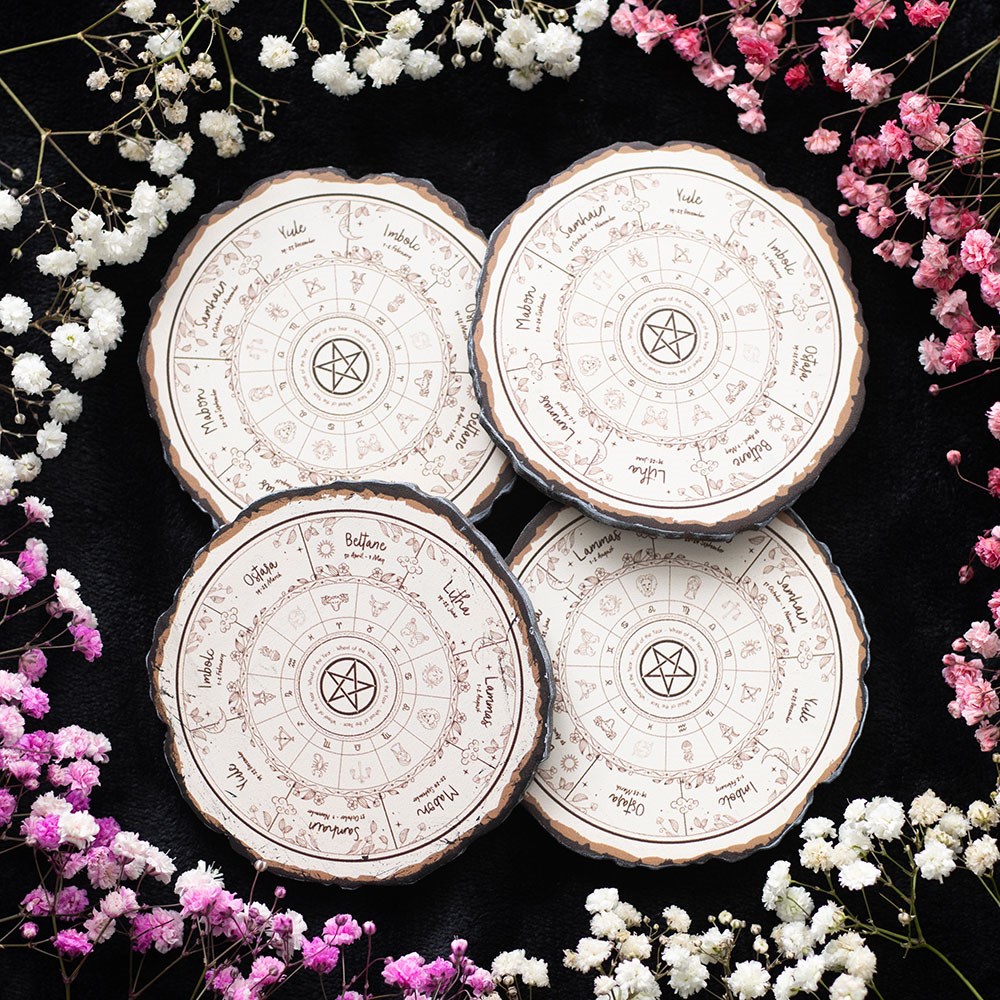 Wheel of the Year Coasters | Set of 4 - Crystal Nest