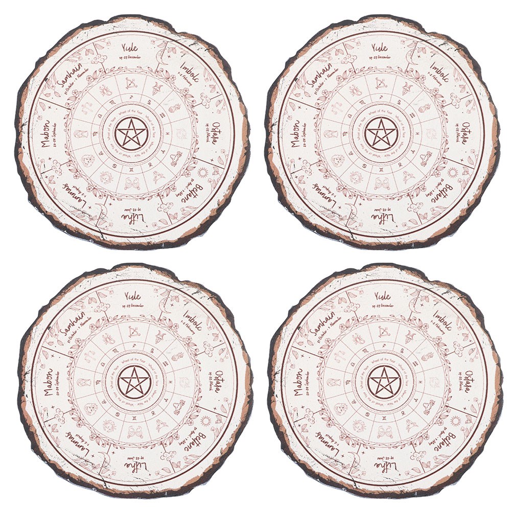 Wheel of the Year Coasters | Set of 4 - Crystal Nest