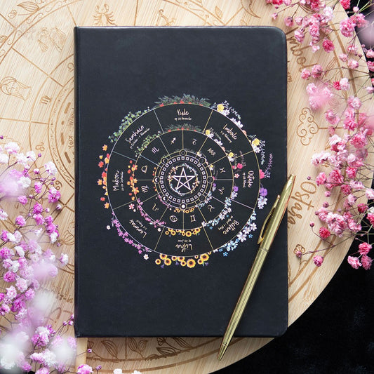 Wheel of the Year A5 Notebook | Sabbat Journal for Seasonal Reflections & Rituals - Crystal Nest