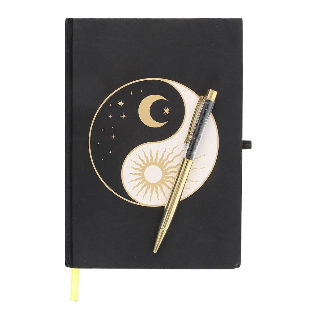 Yin Yang Journal with Black Obsidian Pen - Crystal Nest