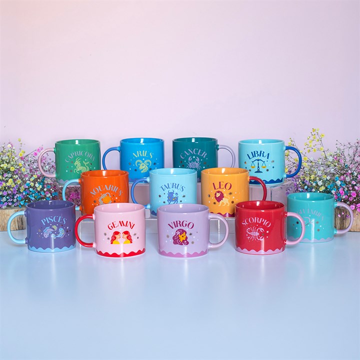 Zodiac Ceramic Mug | Astrology Birthday Gift | Choose Your Star Sign - Crystal Nest