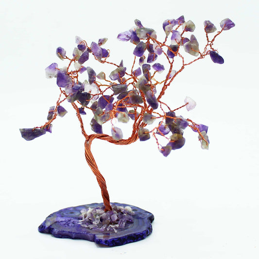 Amethyst Gemstone Tree on Agate Base - Crystal Nest