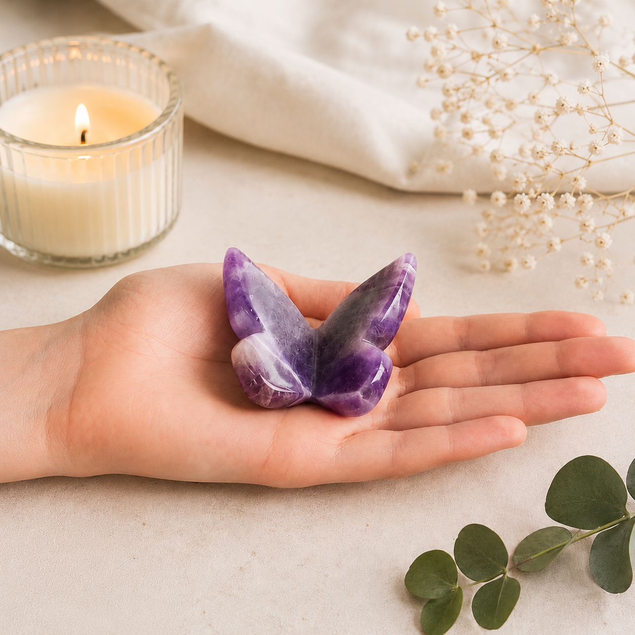 Amethyst Butterfly Crystal Carving