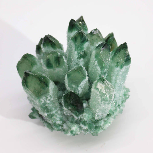 Green Ghost Quartz Cluster - Crystal Nest