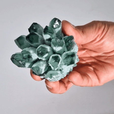 Green Ghost Quartz Cluster - Crystal Nest