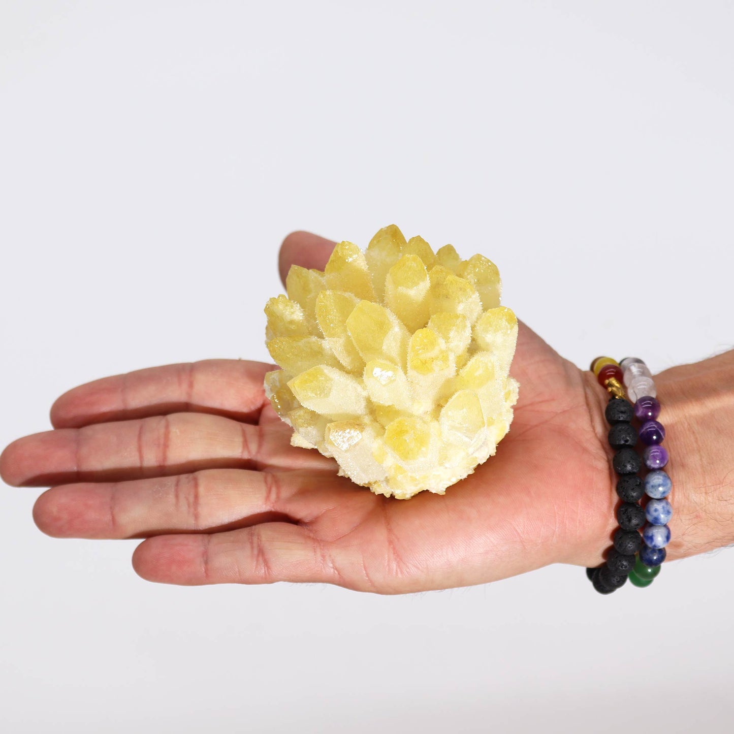 Yellow Ghost Quartz Cluster - Crystal Nest