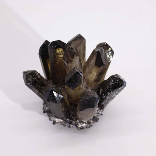 Smoky Ghost Quartz Cluster - Crystal Nest