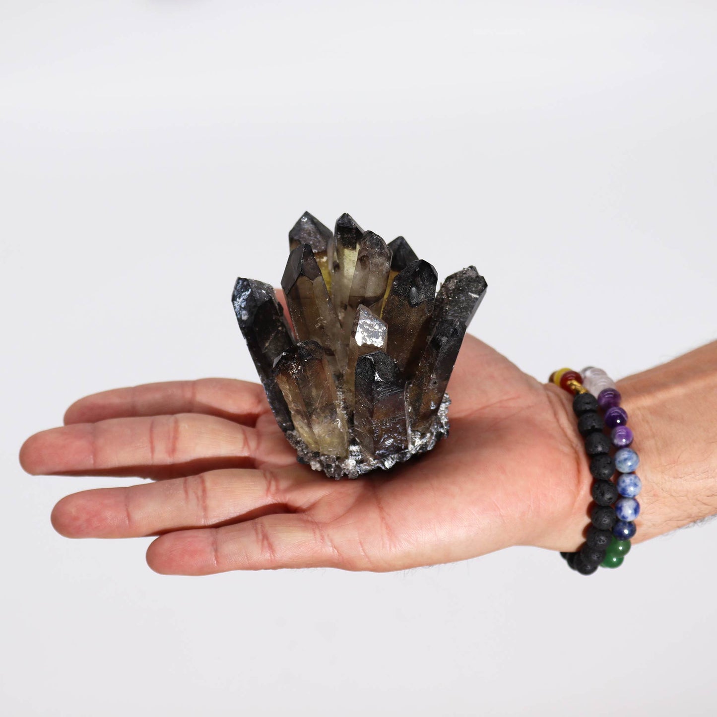 Smoky Ghost Quartz Cluster - Crystal Nest
