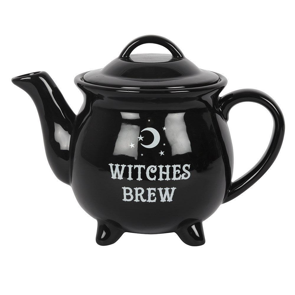 Witches Brew Black Ceramic 5-Piece Cauldron Tea Set