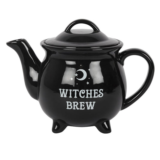 Witches Brew Black Ceramic 5-Piece Cauldron Tea Set - Crystal Nest