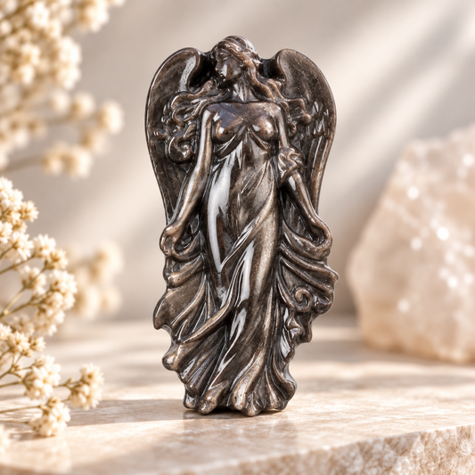 Silver Sheen Obsidian Crystal Angel