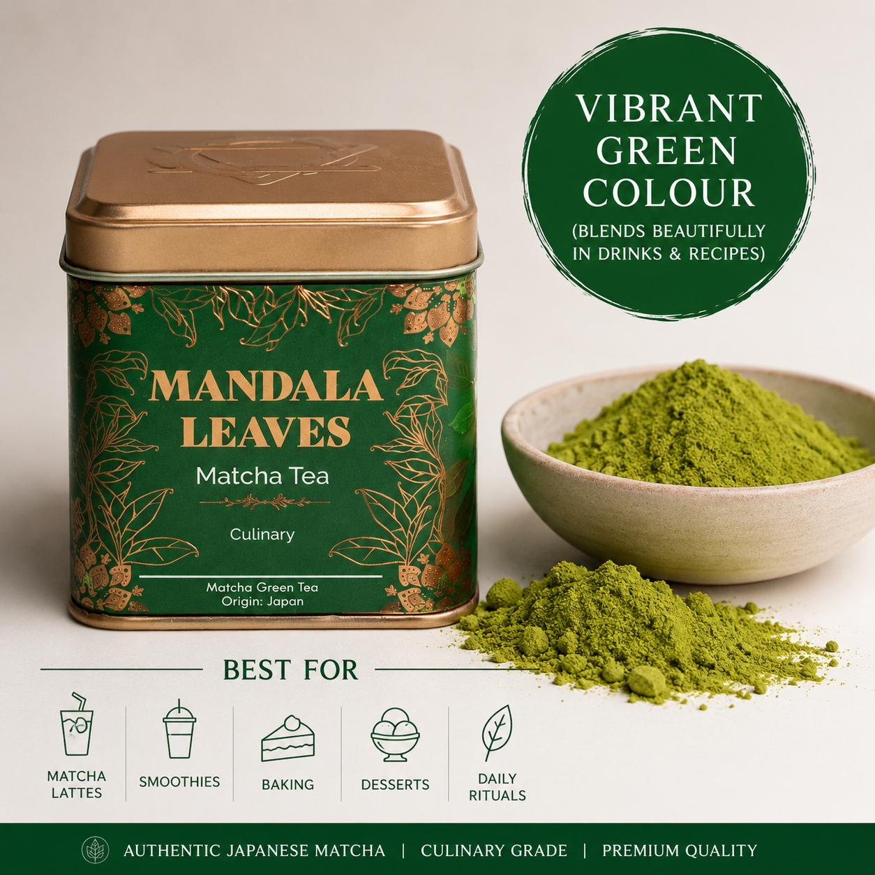 Premium Culinary Matcha Tea | Japanese Green Tea (50g Tin)