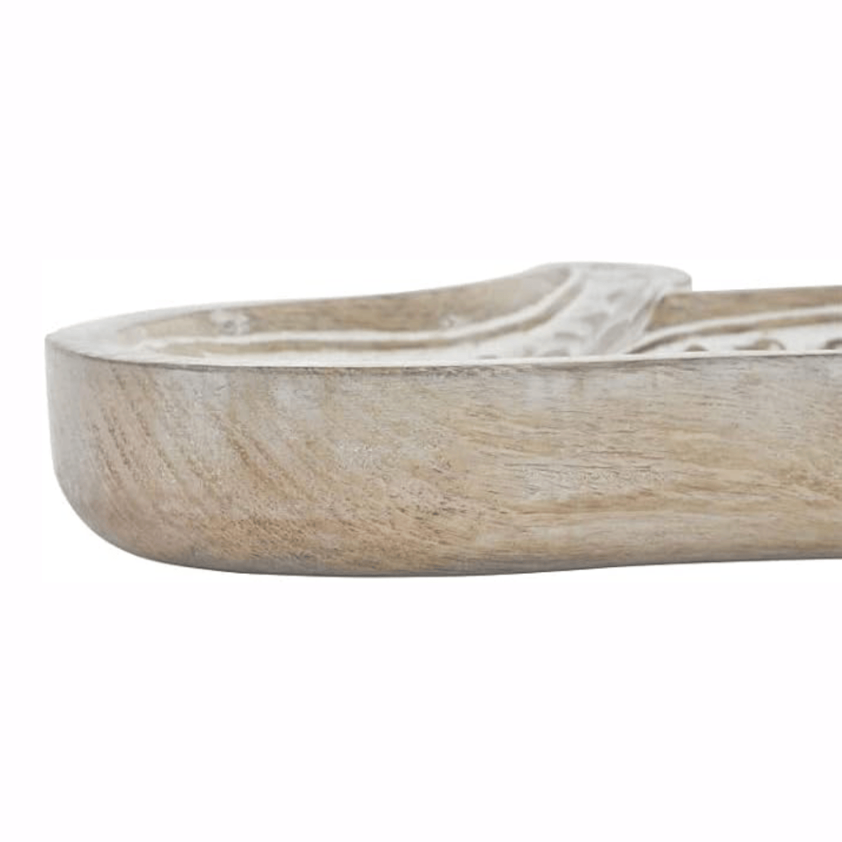 Hamsa Hand Whitewashed Wooden Tray - Crystal Nest