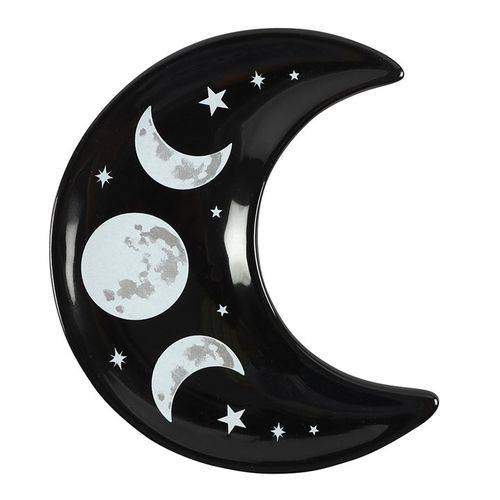 Black Crescent Moon Trinket Dish - Crystal Nest