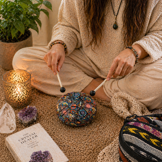 Om Mandala Hapi Steel Tongue Drum | Small - Crystal Nest