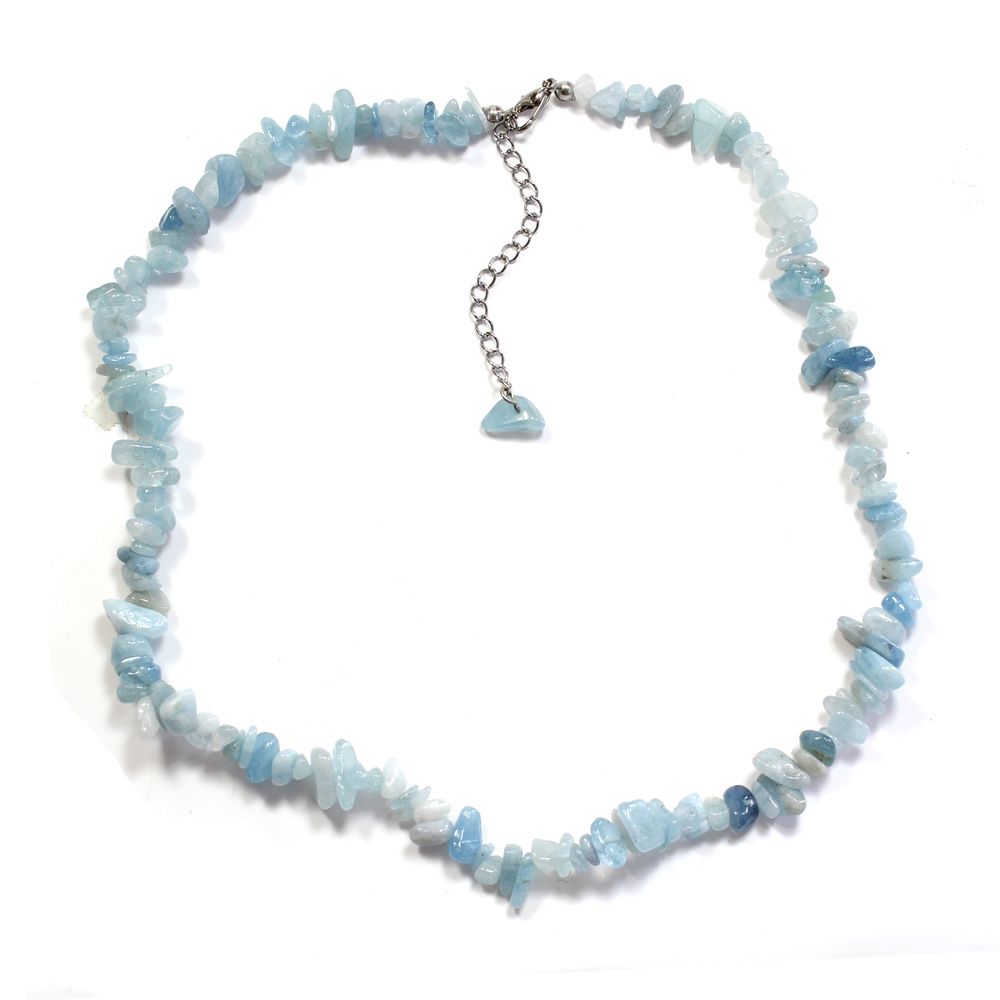Aquamarine Crystal Chip Necklace - Crystal Nest