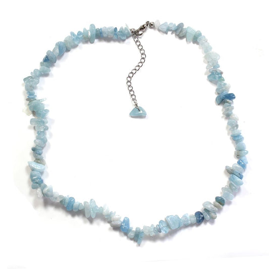 Aquamarine Crystal Chip Necklace - Crystal Nest
